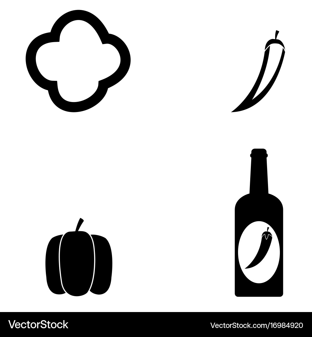 Chilli icon set Vector Image