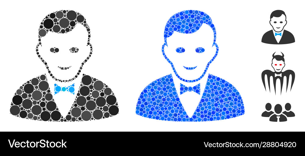 Croupier manager composition icon circles Croupier manager composition icon circles vector image