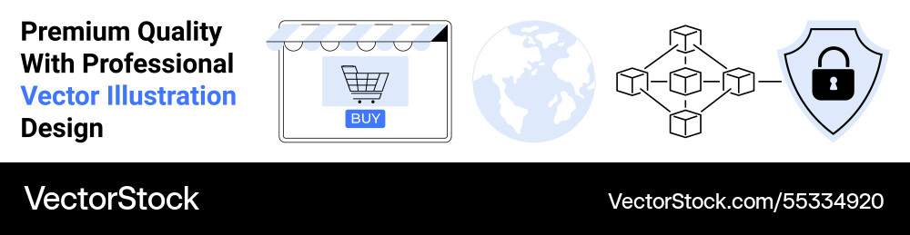 E-commerce storefront blockchain network E-commerce storefront blockchain network vector image