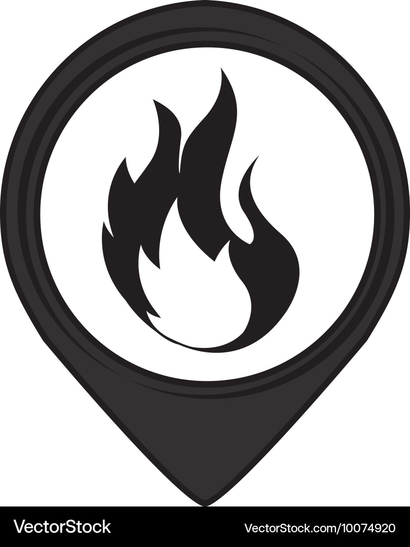 Fire pin pointer caution signal icon Vector Image