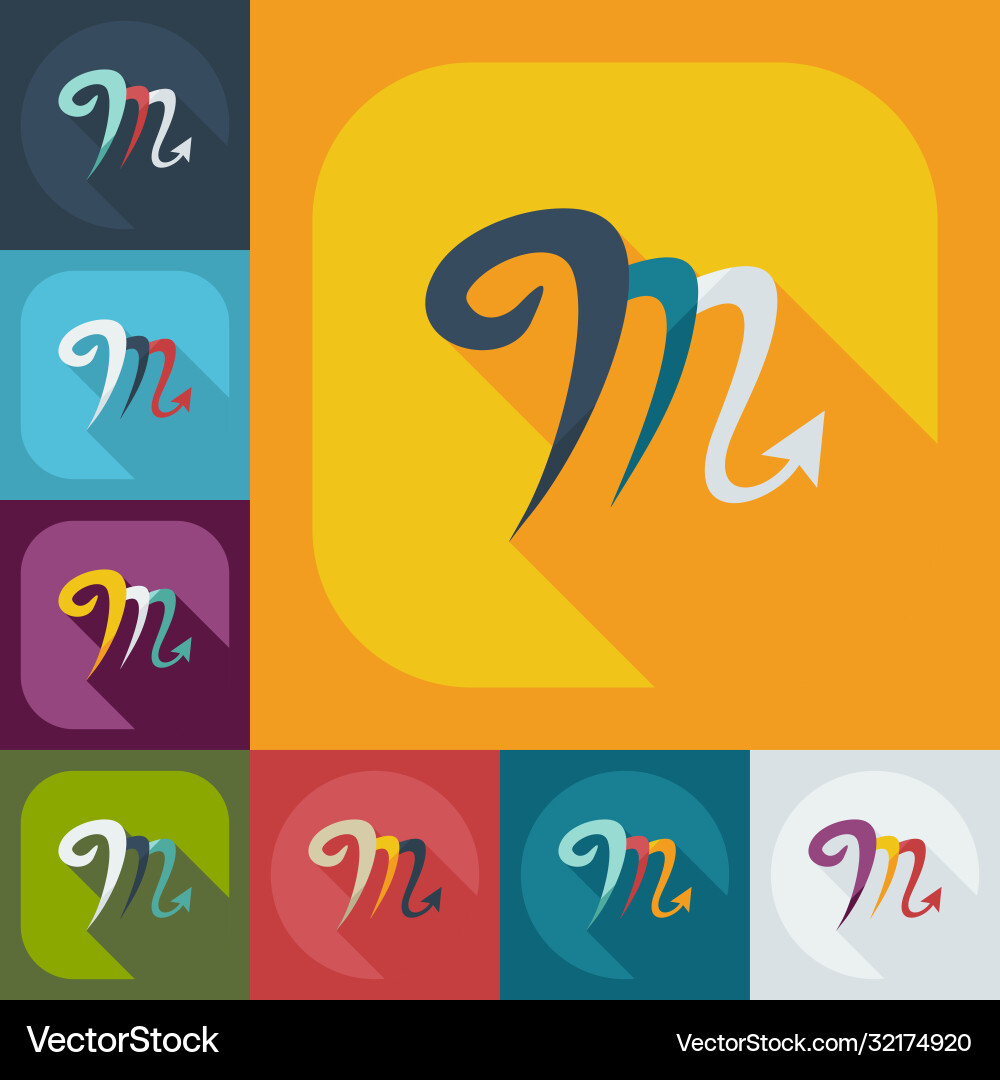 Flat modern design with shadow icons scorpion Flat modern design with shadow icons scorpion vector image
