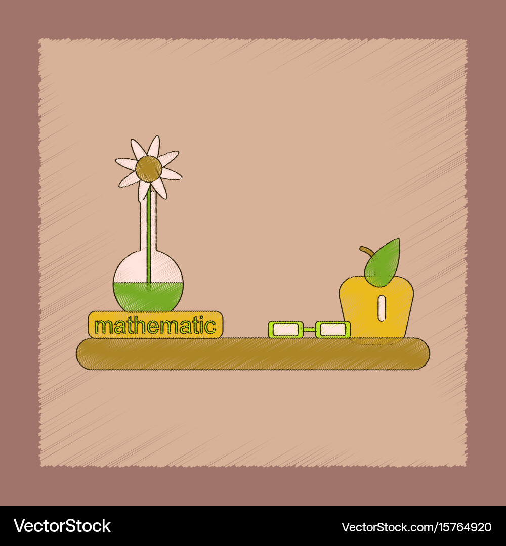 Flat shading style icon math book table vector image