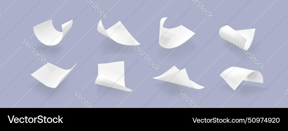 Flying paper sheet in different angles of view Flying paper sheet in different angles of view vector image