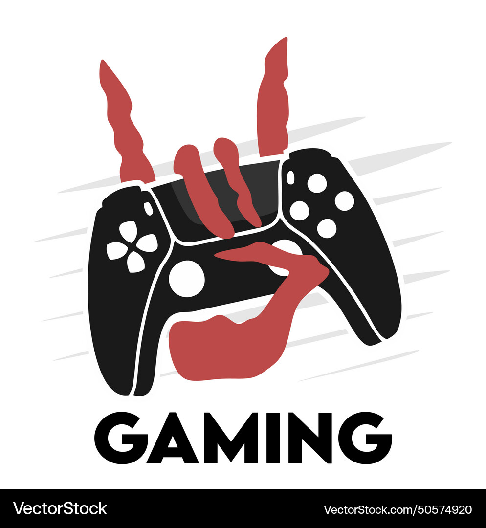 Gaming logo with console zone Royalty Free Vector Image
