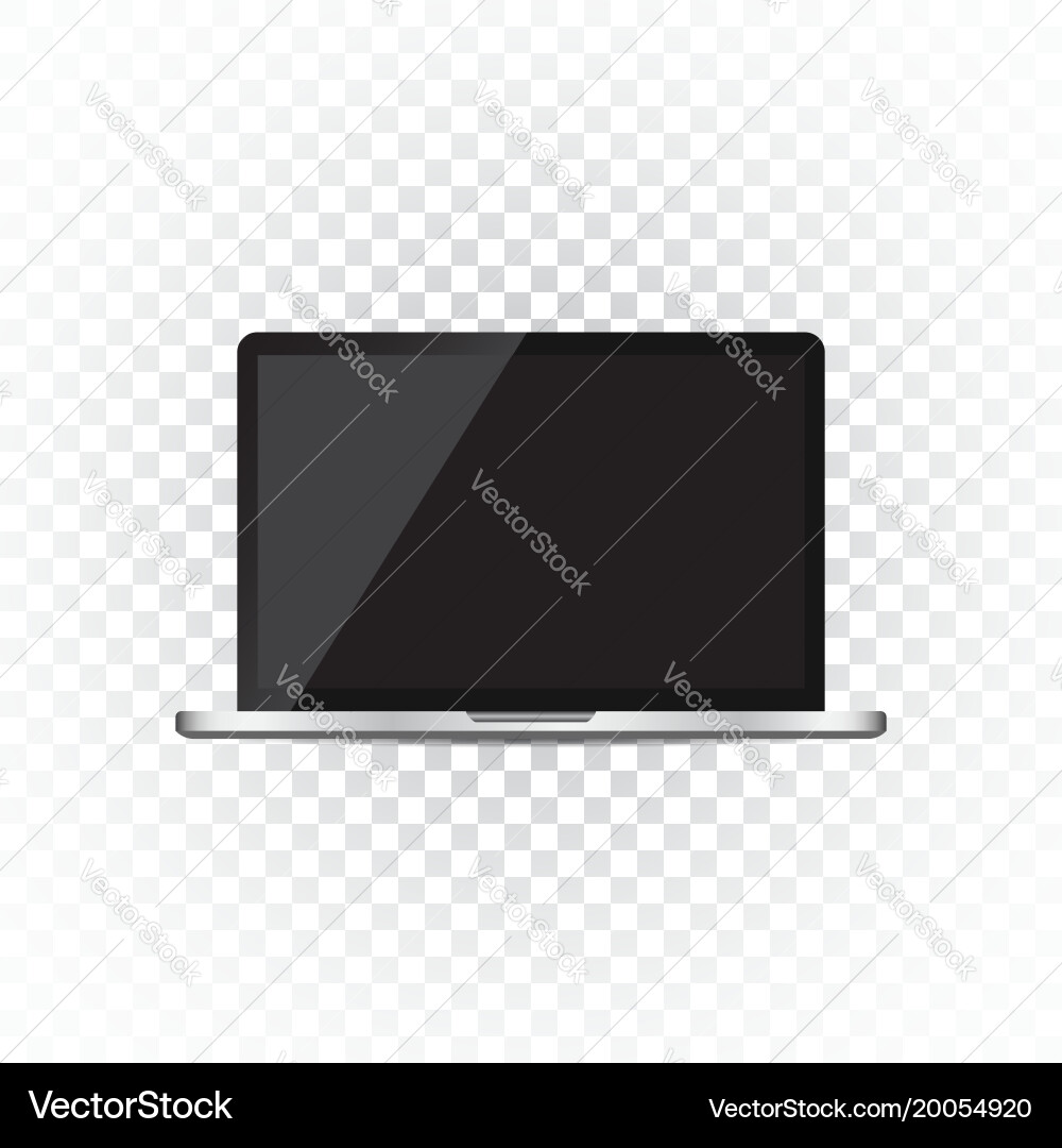 Laptop with white screen flat icon computer vector image