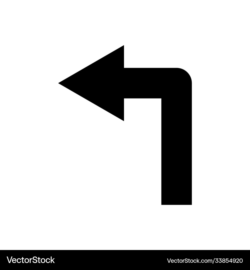 Left turn arrow icon design template Left turn arrow icon design template Vector Image