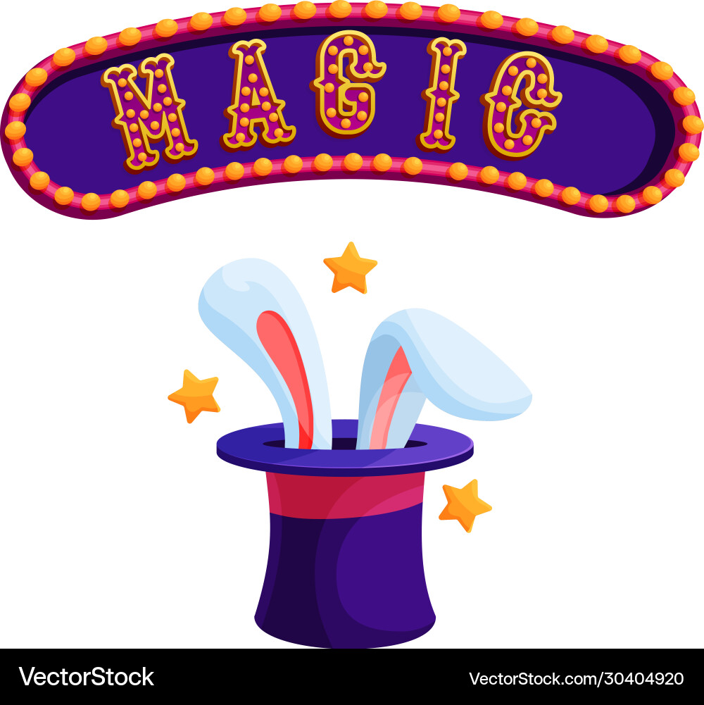 Magic trick with rabbit flat Vector Image