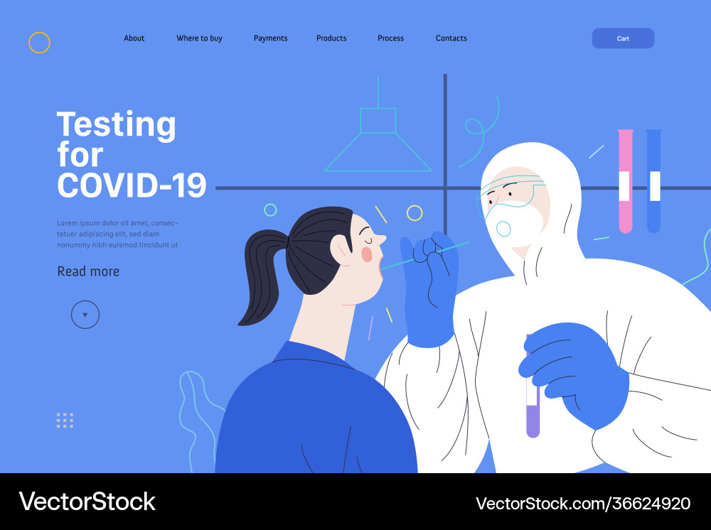 Medical tests web page template - testing Medical tests web page template - testing Vector Image