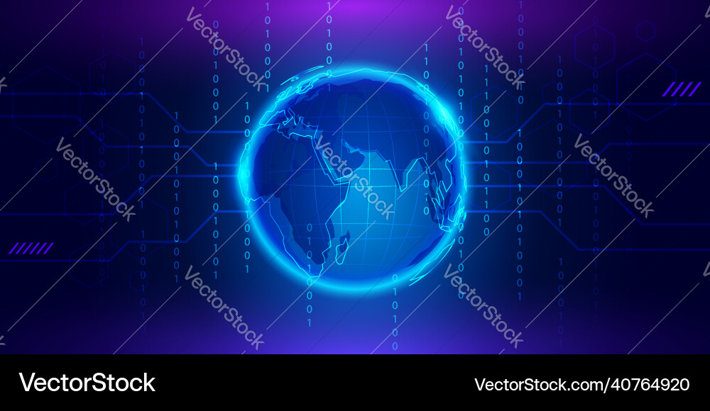 Modern global technology background with binary Vector Image