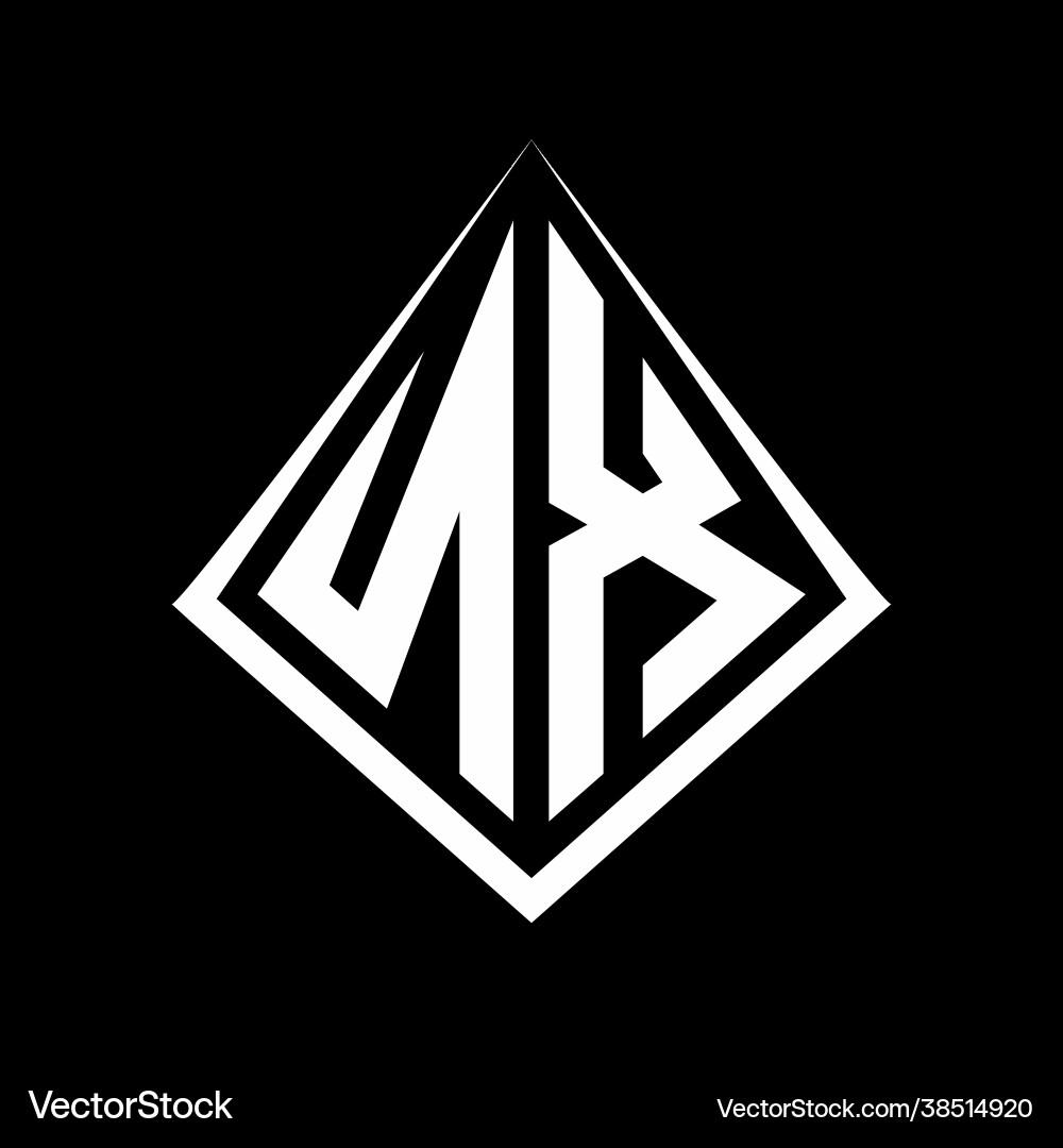 Nx logo letters monogram with prisma shape design Nx logo letters monogram with prisma shape design Vector Image