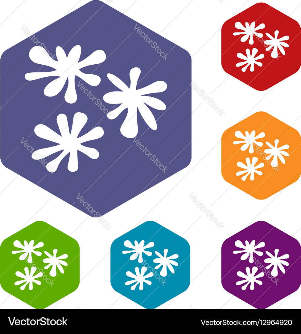 Paintball blob icons set vector image