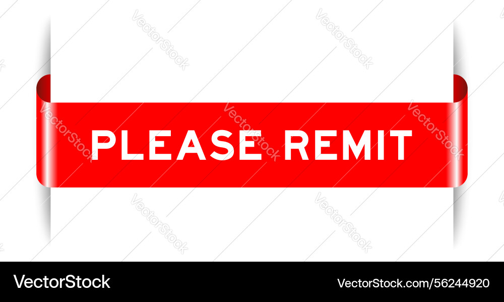 Red color inserted label banner with word please Vector Image