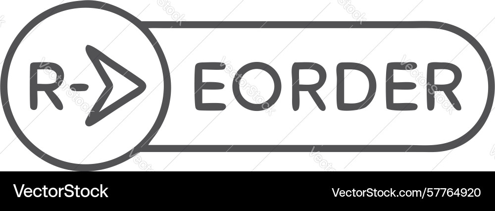 Reorder button with arrow icon for repeat vector image