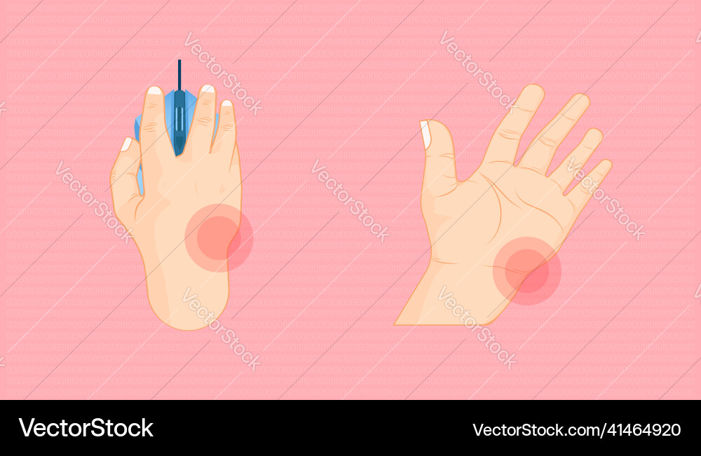 Rest your wrist issue about working with mouse Vector Image