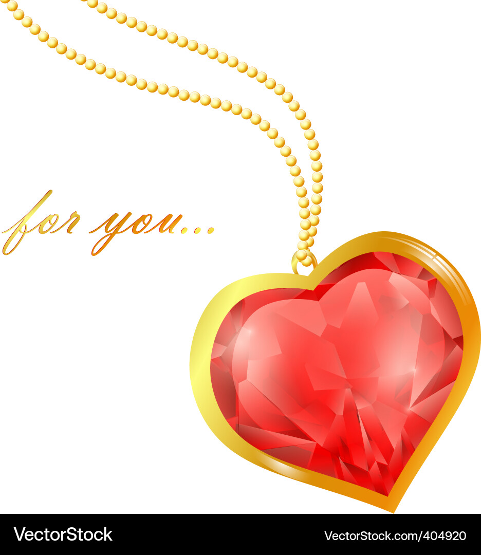 Ruby heart vector image