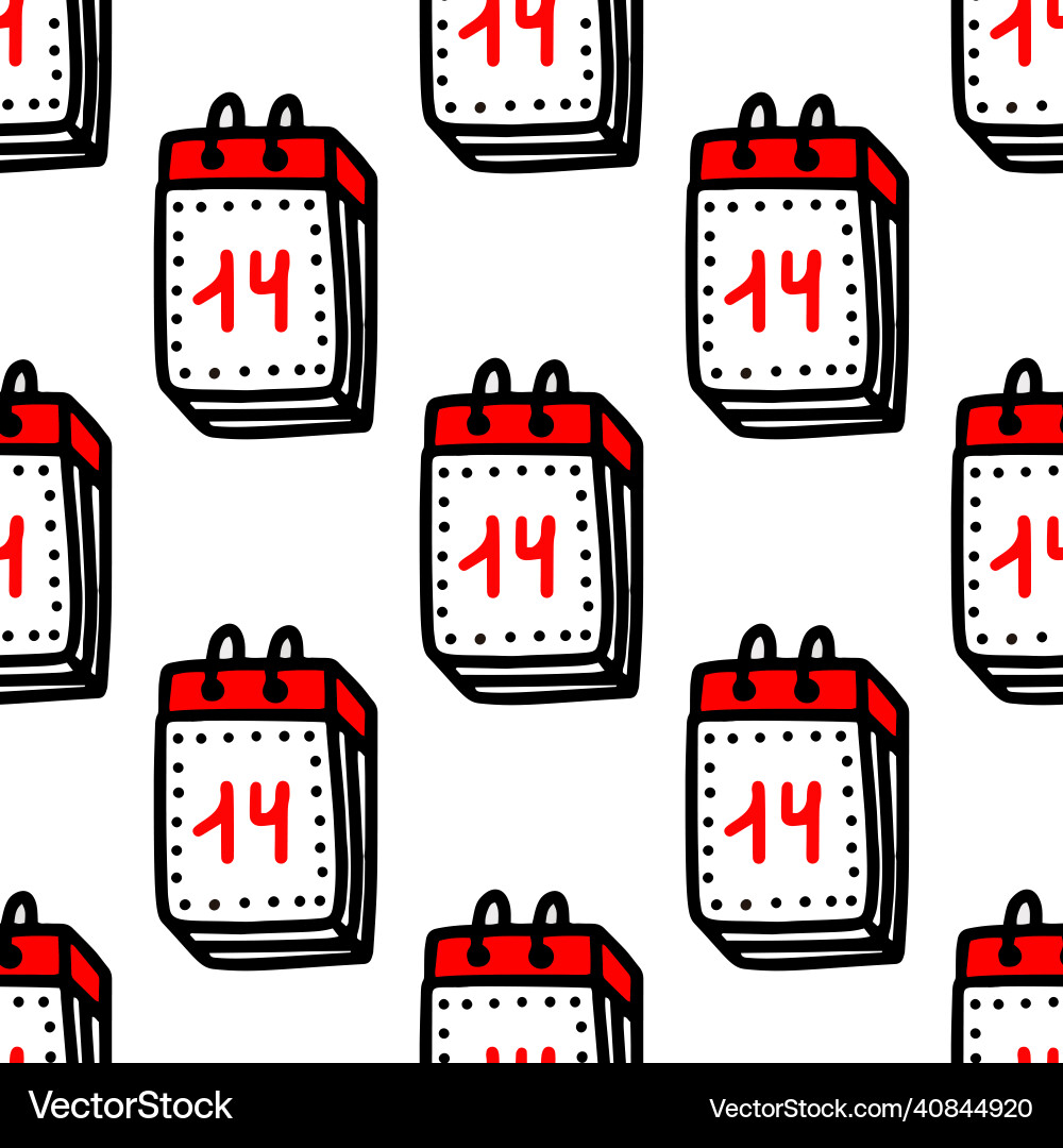 Seamless pattern with calendars Seamless pattern with calendars vector image