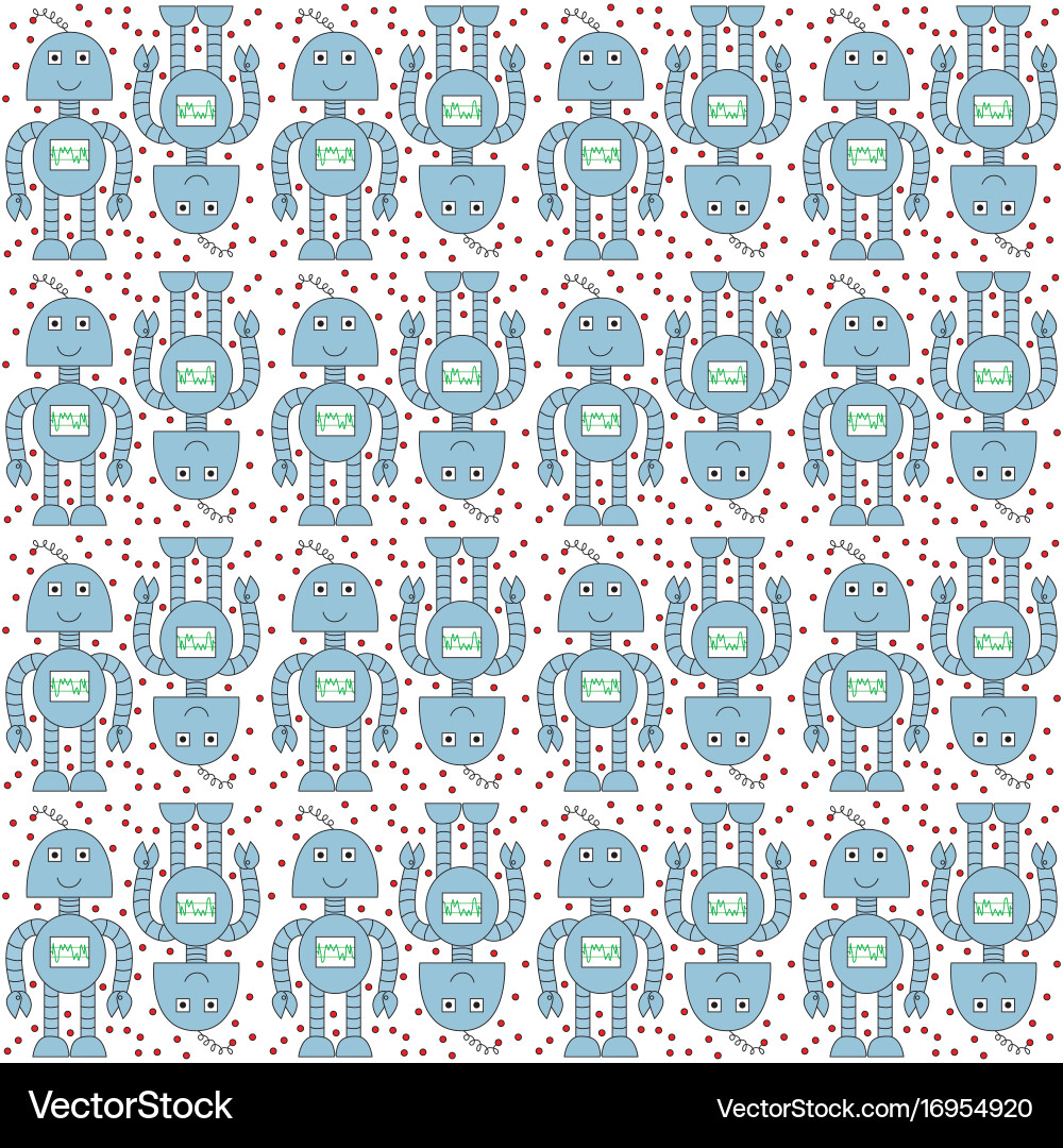 Seamless robots pattern Vector Image