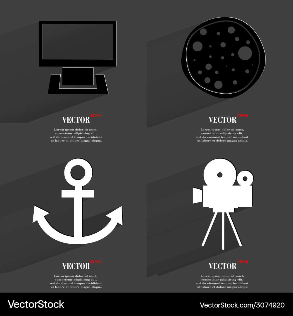 Set of icons collection symbols modern flat web Vector Image
