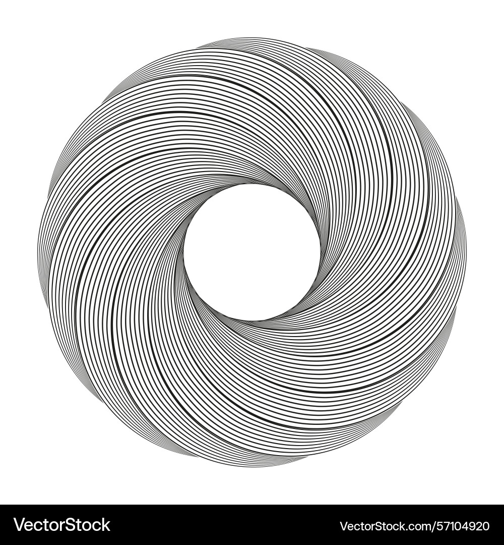 Spiral circle pattern rotating lines circular vector image