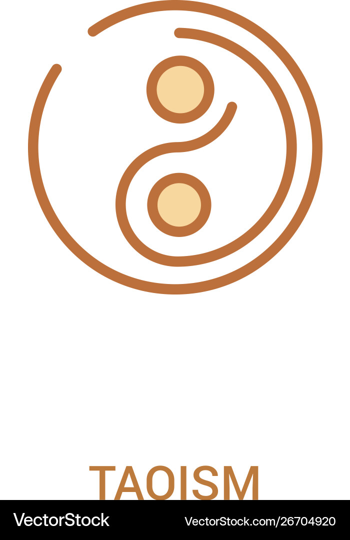 Taoism concept 2 colored icon simple line element Taoism concept 2 colored icon simple line element vector image