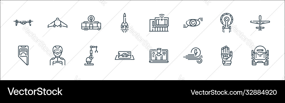 Technology future line icons linear set Technology future line icons linear set vector image