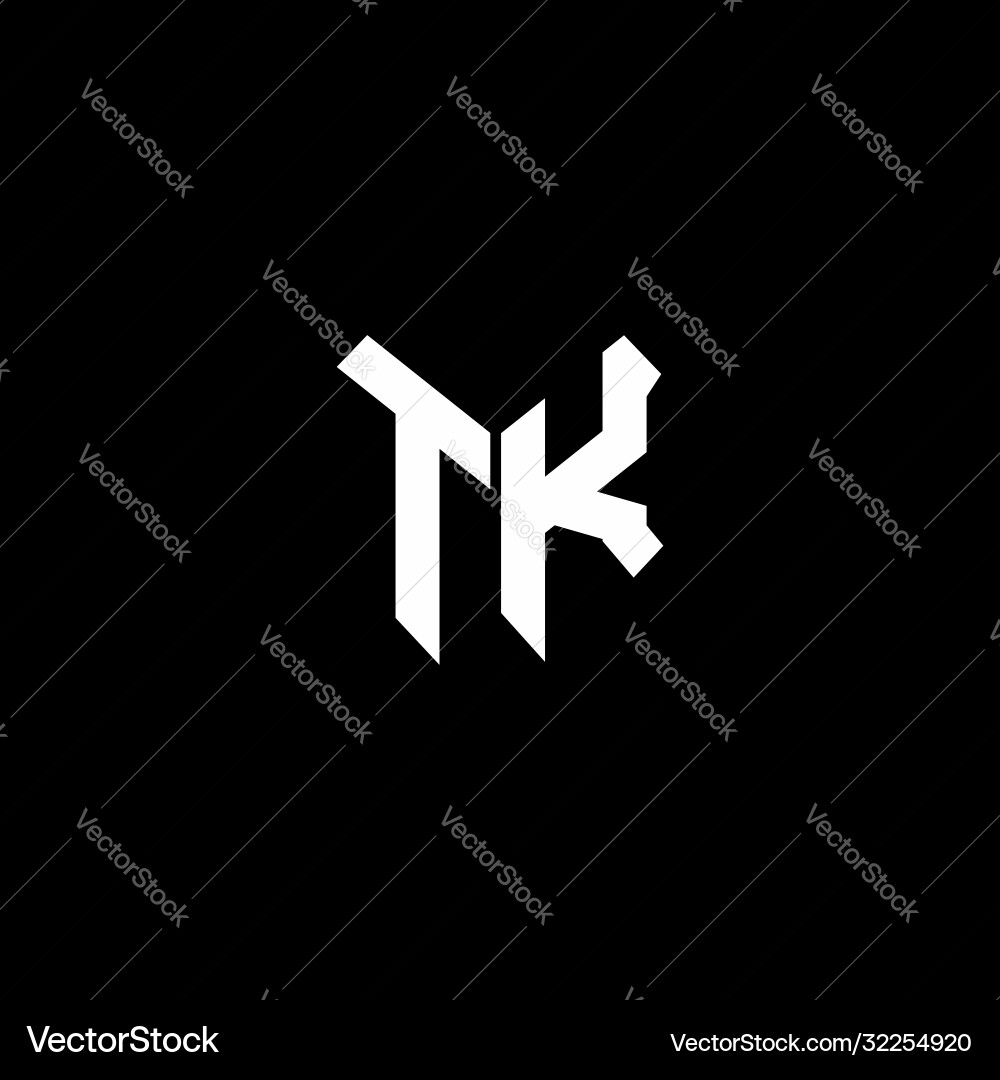 Tk logo monogram with shield shape design template Tk logo monogram with shield shape design template Vector Image