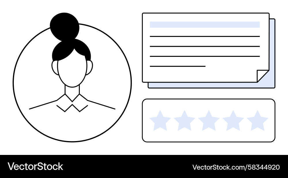 User Profile Review with Rating Vector Image