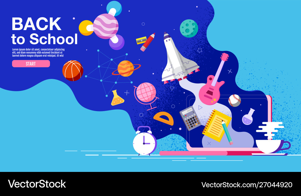 Zurück zu School Flat Design Poster Vektorbild