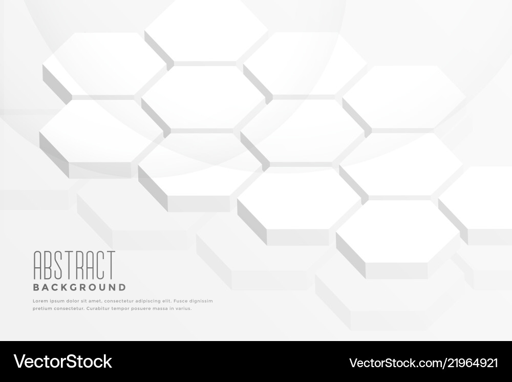 3d hexagonal shape abstract white background vector image