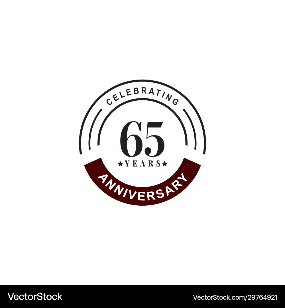 65th Anniversary Celebration Logo Vector Image