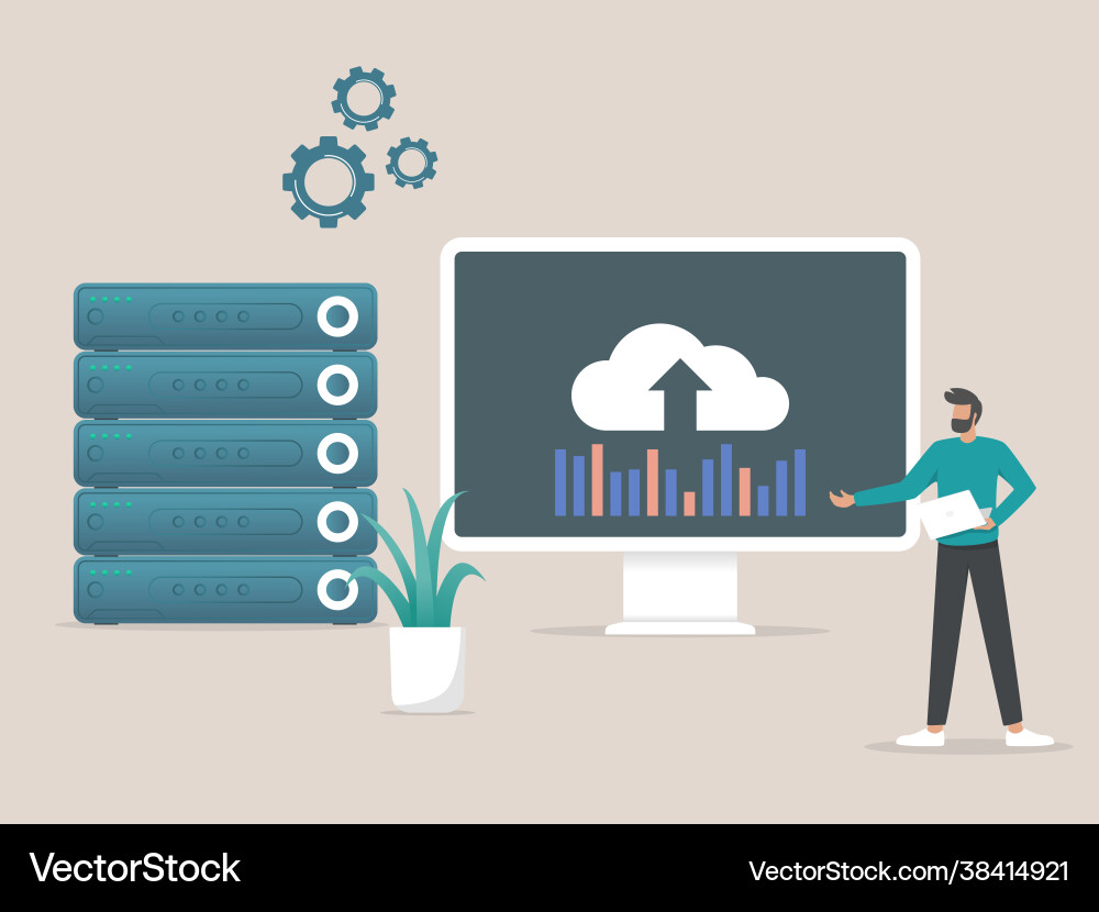 Administration hosting services data storage Administration hosting services data storage vector image