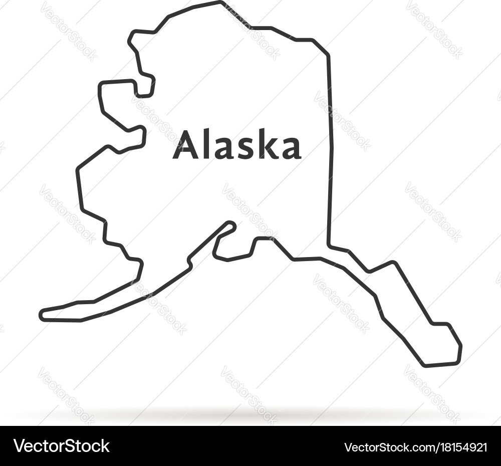 Alaska Line Map vector image