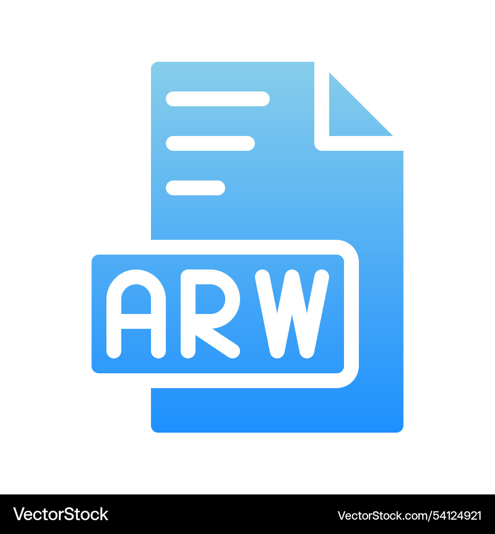 Arw file format document icon with an elegant Arw file format document icon with an elegant vector image