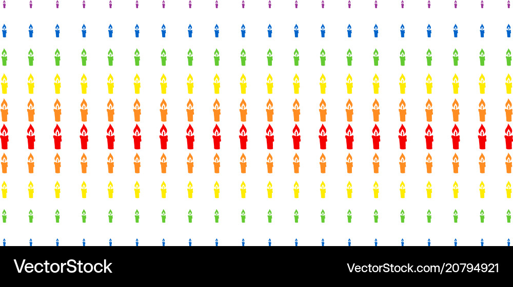 Candle shape halftone spectrum array Vector Image