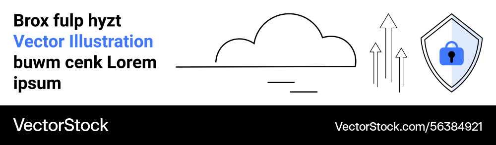 Cloud storage and data security with shield Cloud storage and data security with shield vector image