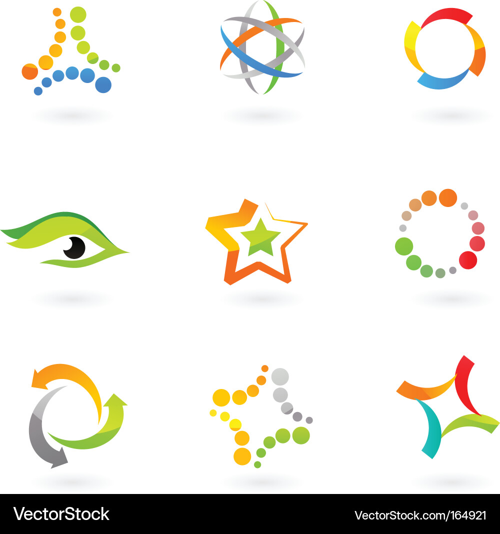 Colorful Abstract Icons vector image