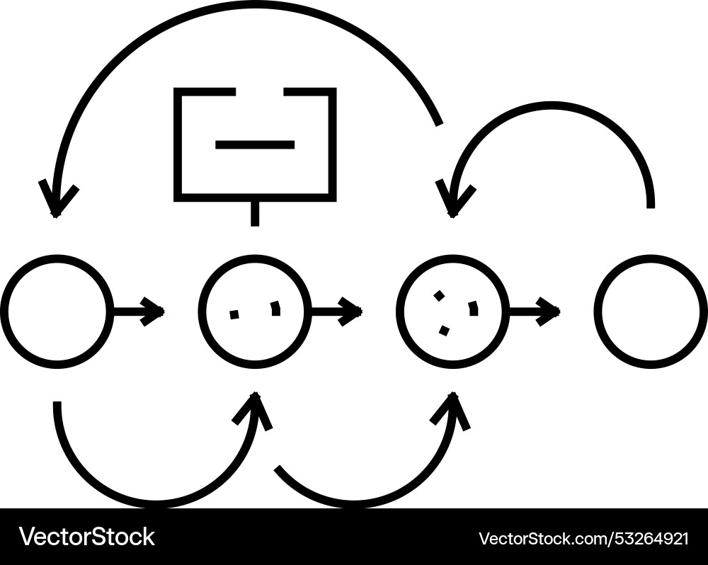 Design thinking ux ui line icon Vector Image