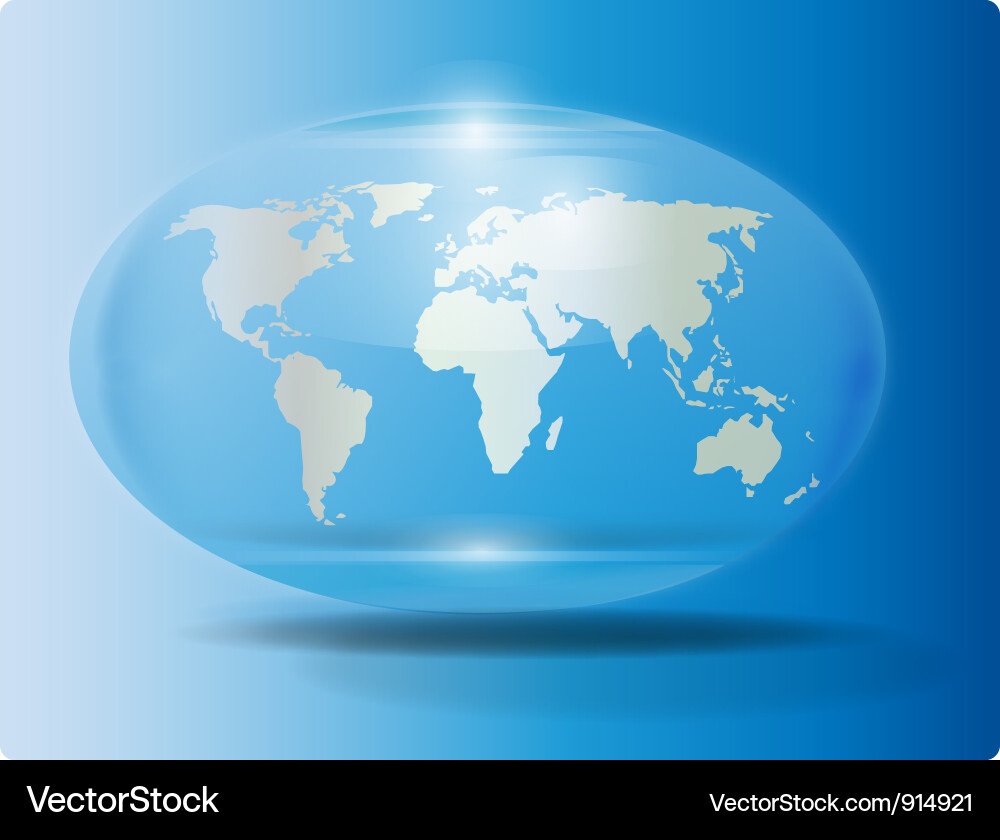 Glass World Map Vector Image