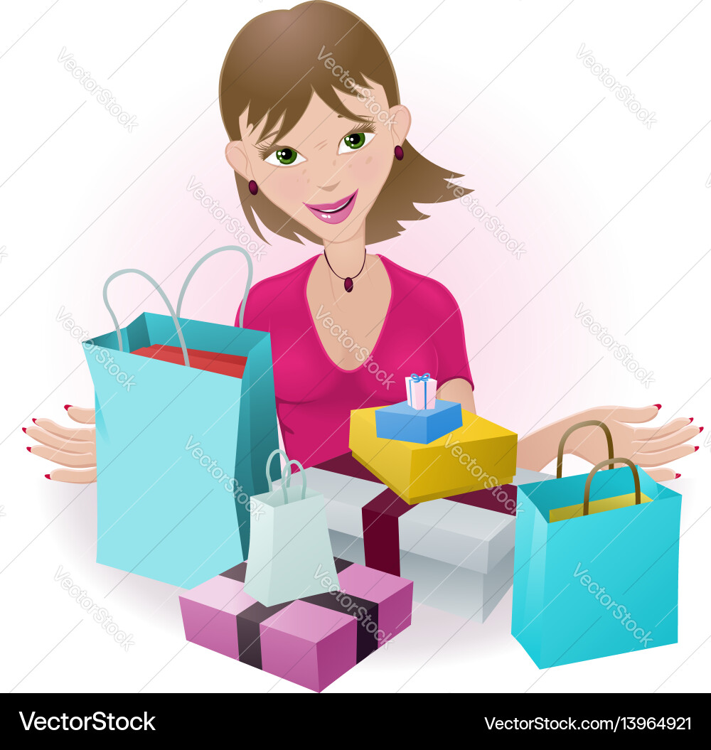 Happy shopper Happy shopper vector image