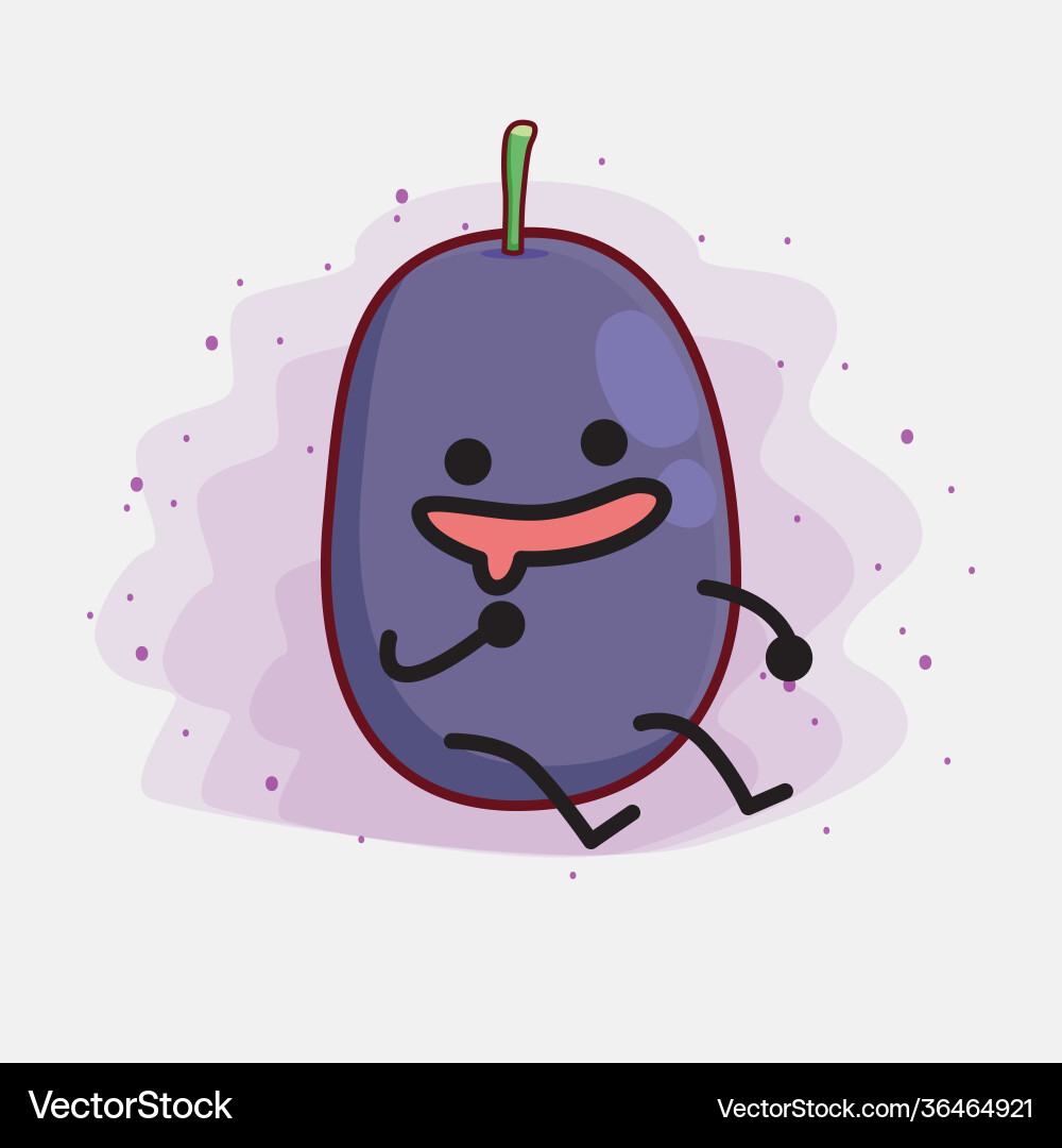 Java plum fruit cute character with simple face vector image