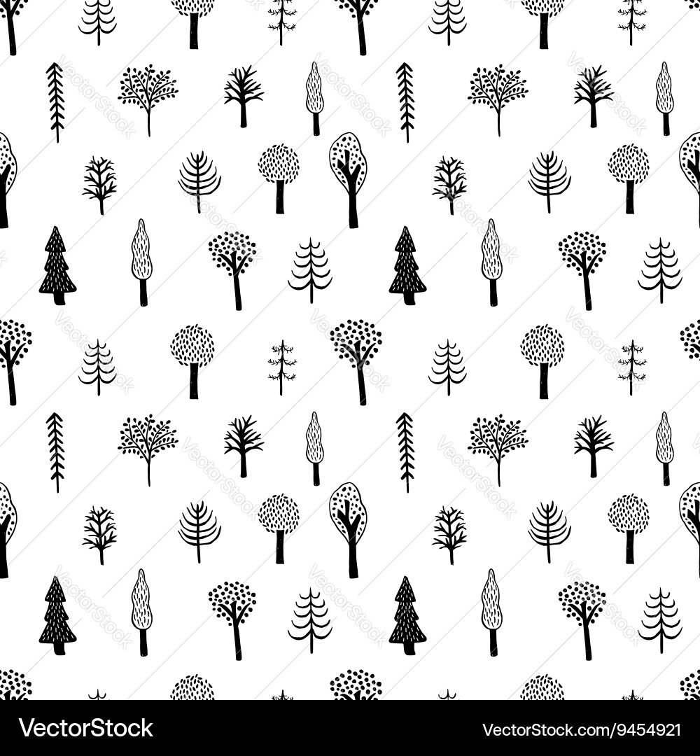 Minimalist Tree Pattern vector image