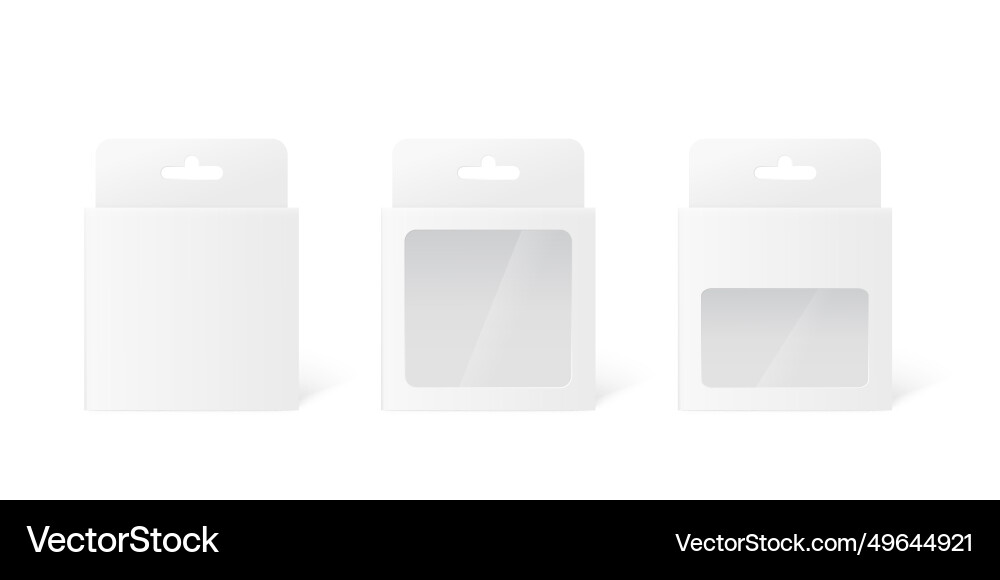 Mockups set of box tab with window realistic Mockups set of box tab with window realistic vector image