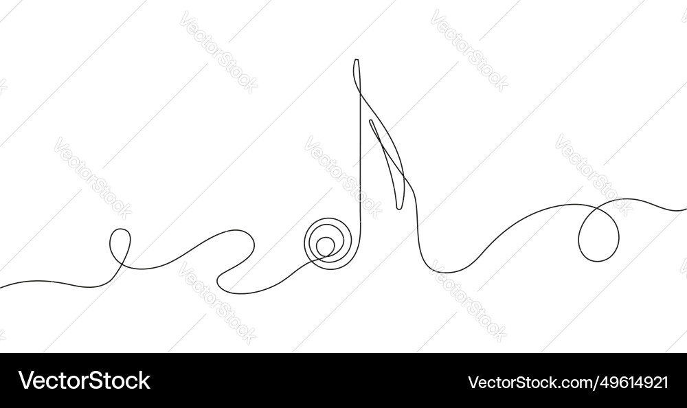 Musical note in continuous line style audio Musical note in continuous line style audio vector image