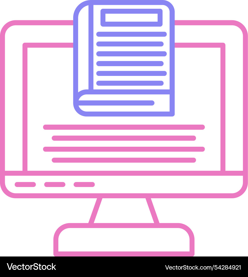 Note book line two colour icon Vector Image
