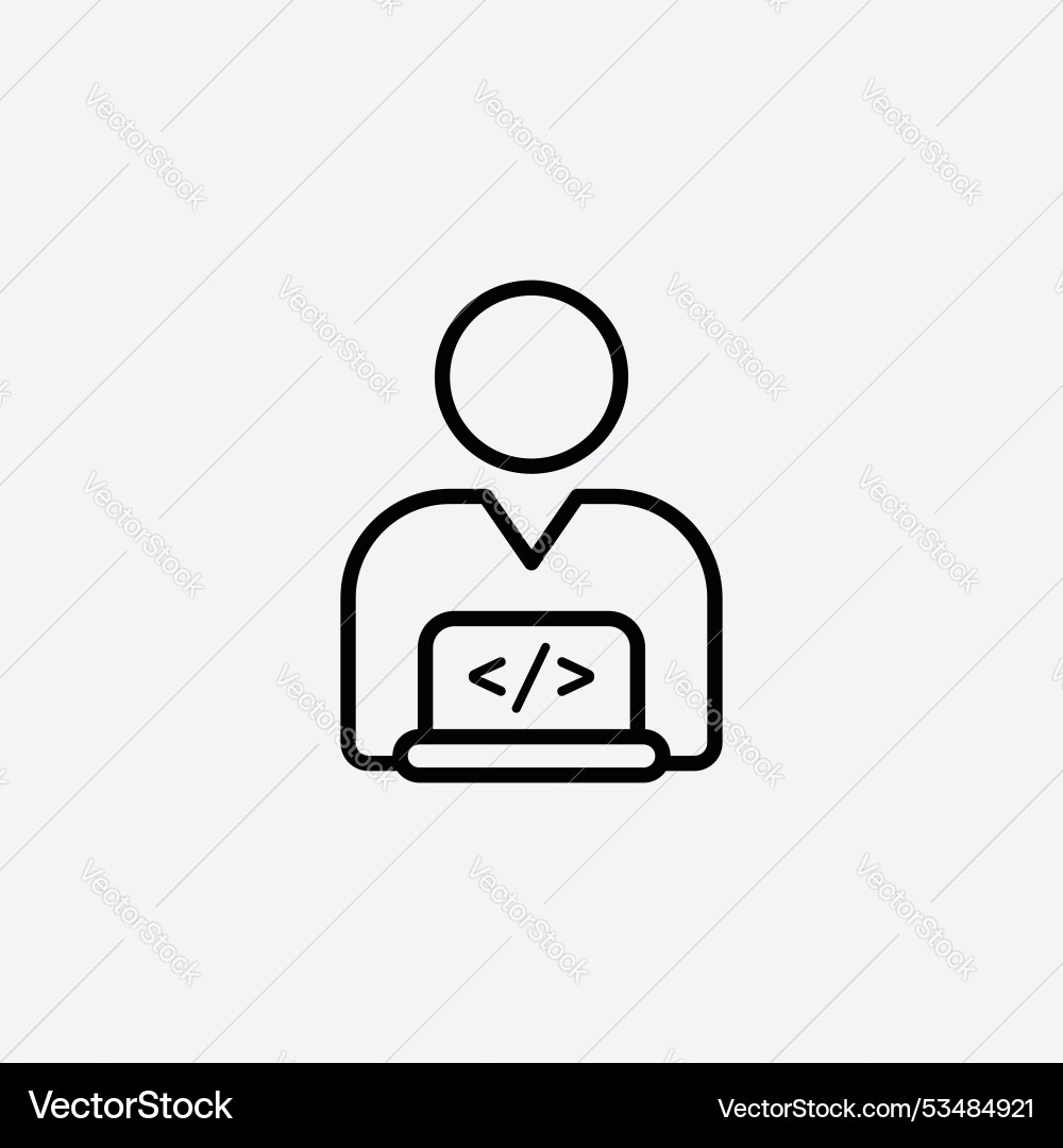 Programmerline in thin line black color flat Programmerline in thin line black color flat vector image