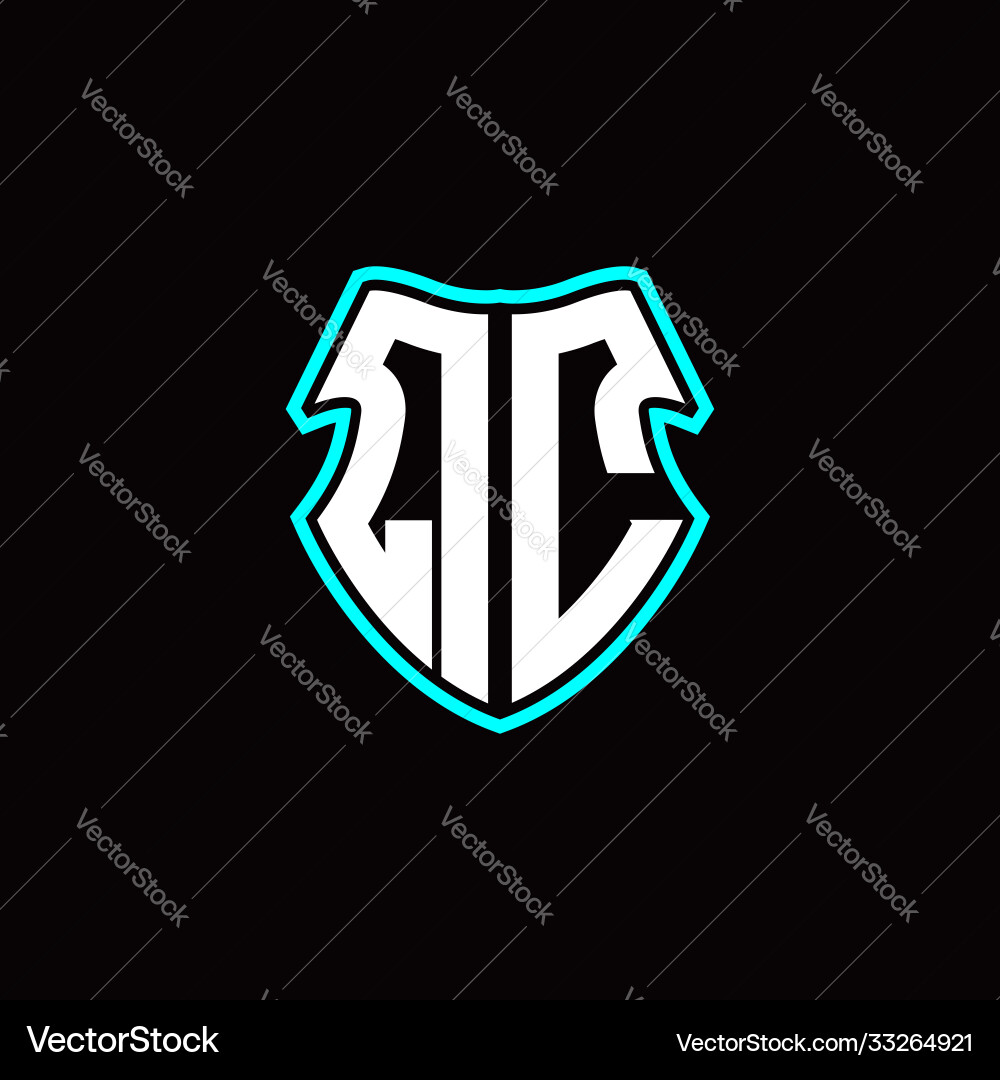 Qc initial logo design with a shield shape Qc initial logo design with a shield shape Vector Image
