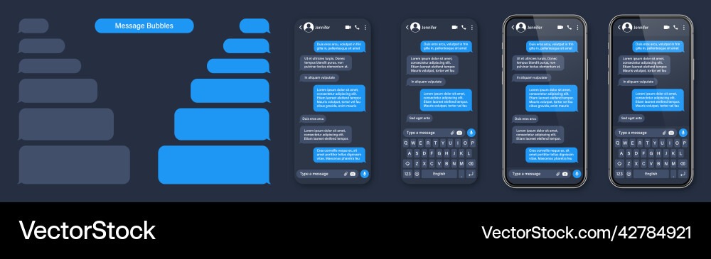 Realistic smartphone with messaging app sms text Vector Image