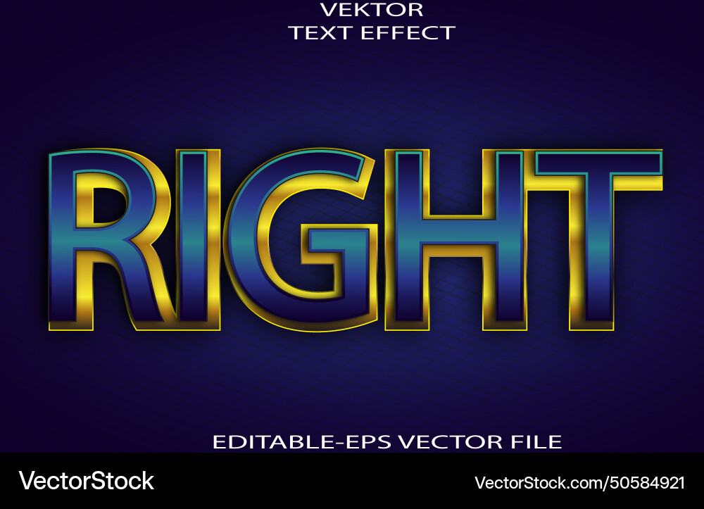 Right editable text effect 3d emboss style design Vector Image