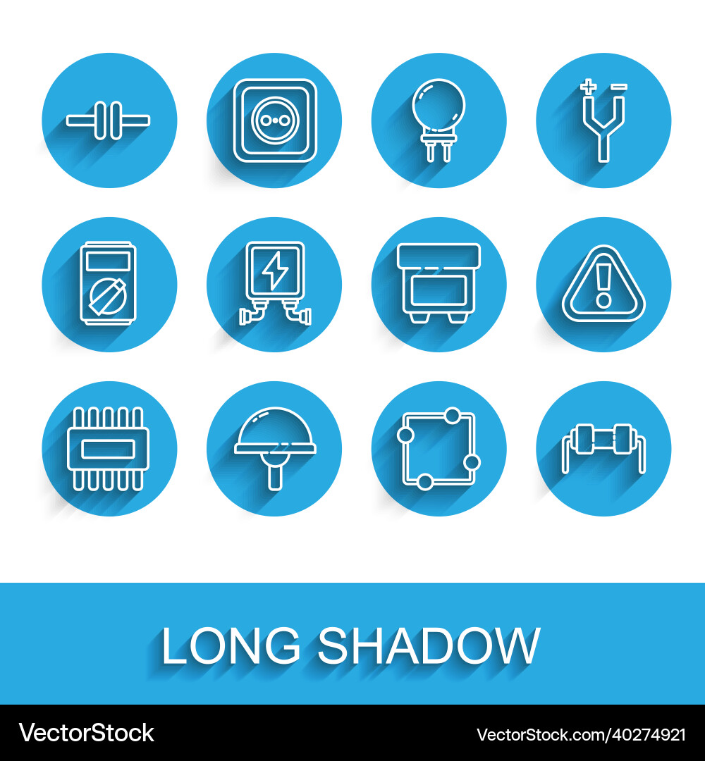 Set line processor with microcircuits cpu light vector image