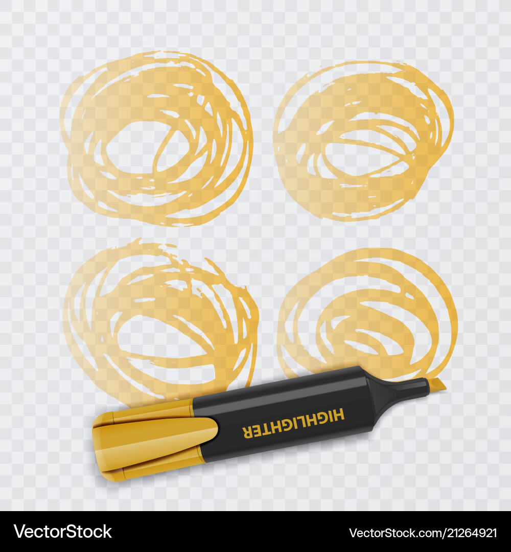 Set of colorful markers with highlighter elements vector image